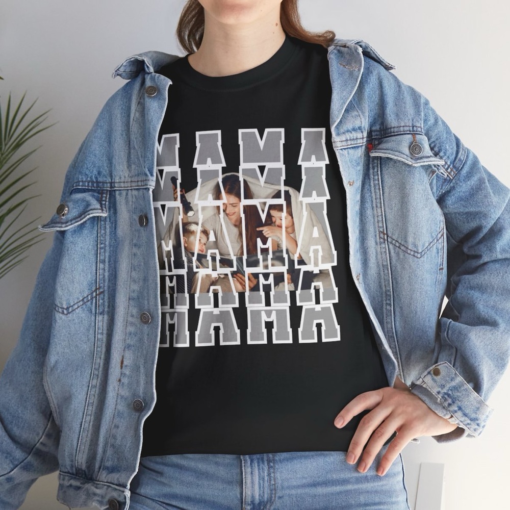 Mama Any word Custom photo gift Unisex Tee, Personalized Mother's Day Shirt
